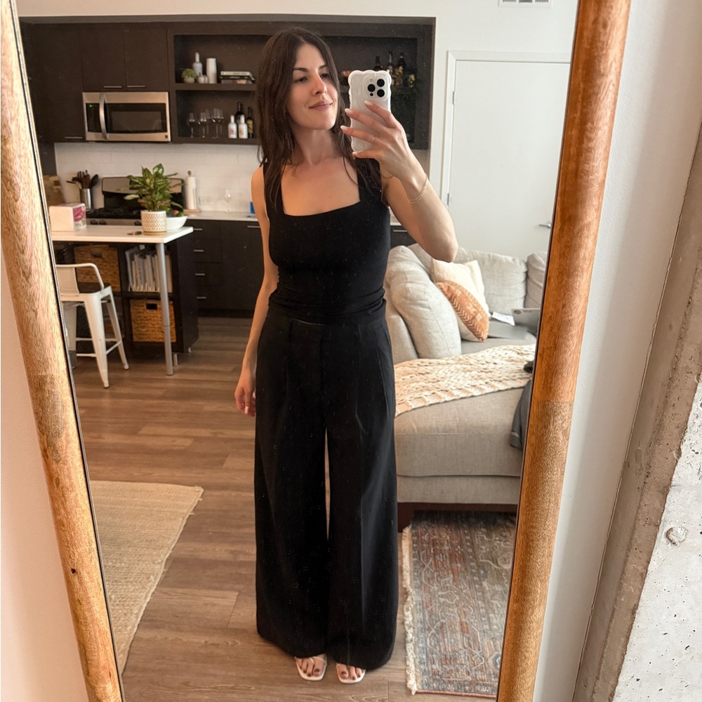 Reformation black square neck tank